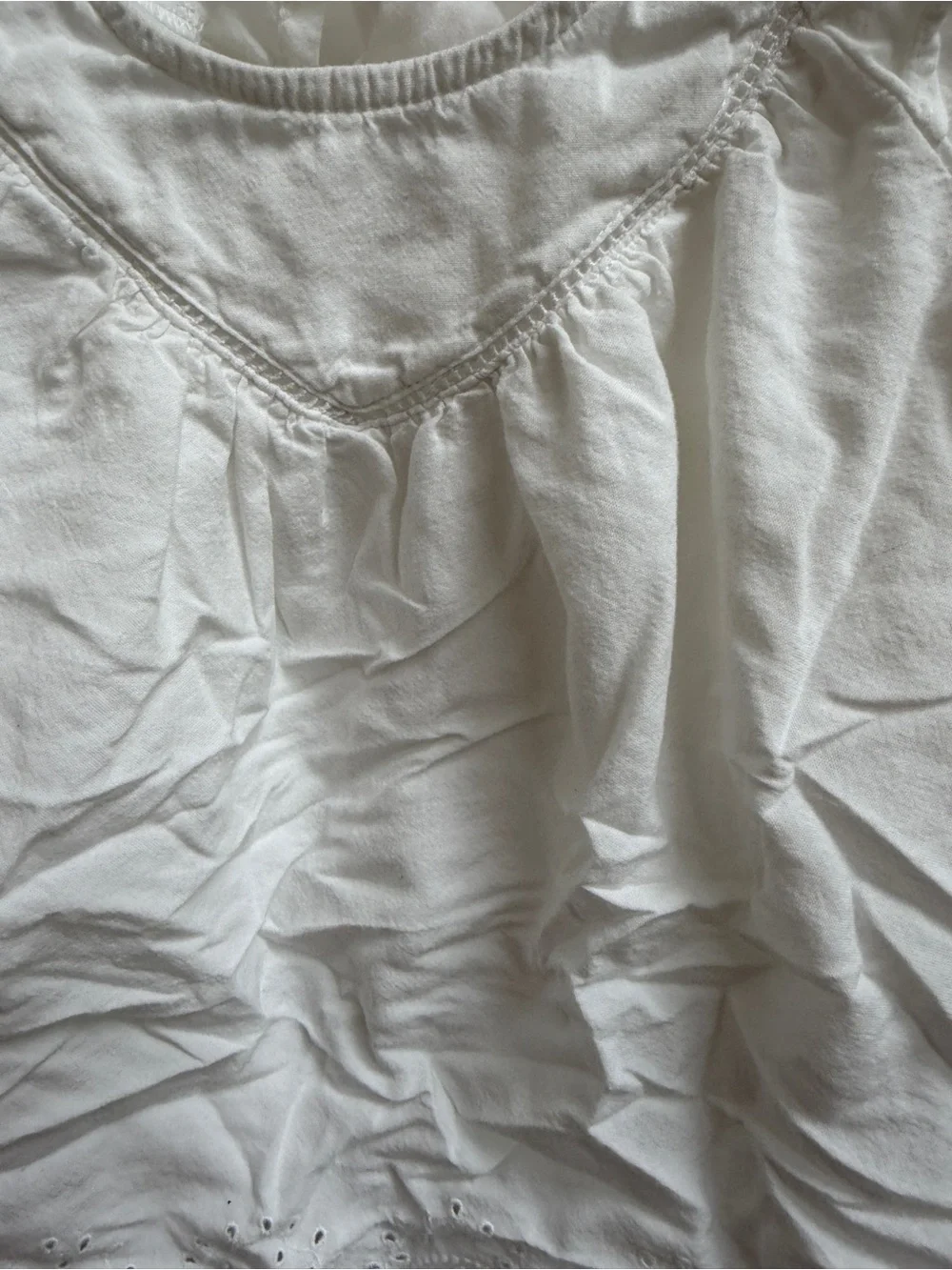 Old Navy 4T Girls White Eyelet Peasant Long Sleeve Blouse Top Shirt